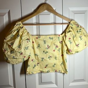 Forever 21. Small. Yellow Blouse with flowers.